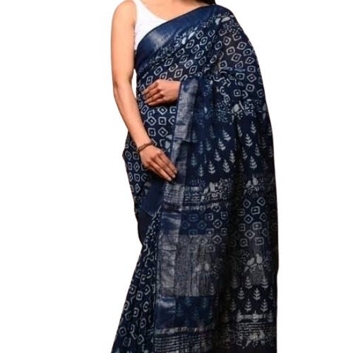 Ladies Handblock Printed Saree