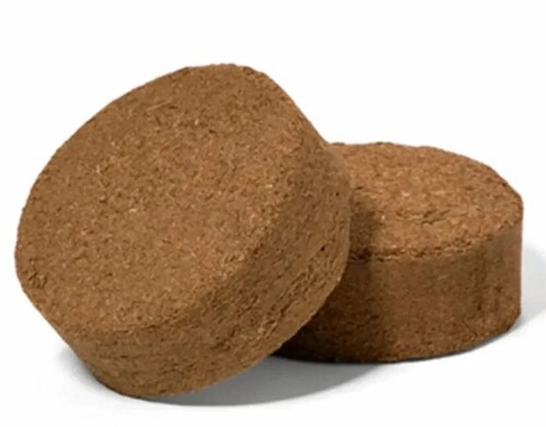 30mm Coconut Fiber Disc - Dark Brown, Compressed, Lightweight | Eco Friendly, Biodegradable, Water Retentive, Soil Enhancer