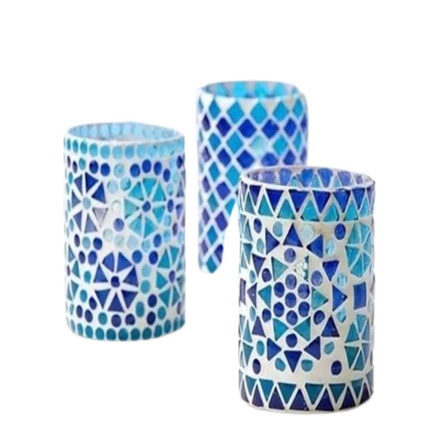 Glass Cylindrical Shaped Candle Holder