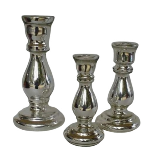 Glass Cylindrical Shaped Candle Holder - Color: 1