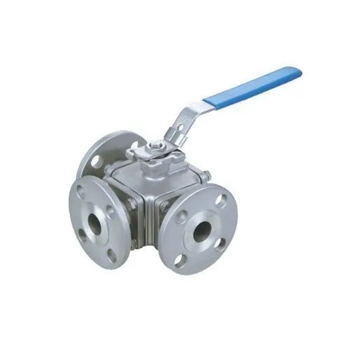 Stainless Steel Three Way Ball Valve Flanged - Application: Industrial Use