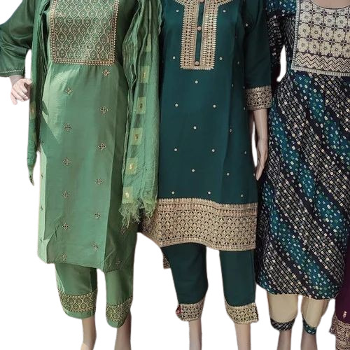 Women Kurta And Pant With Dupatta Set