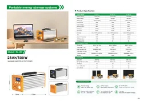 Portable energy storage systems 28Ah/ 500W MAXIMUM INVERTER OUTPUT POWER Model: SL-82