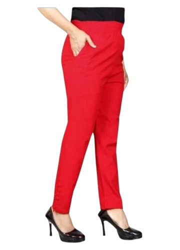 Red Color Ladies Pants - Design: Standard