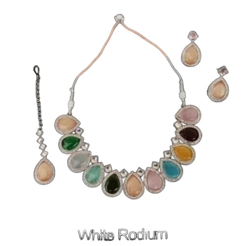 White Rhodium Necklace Set