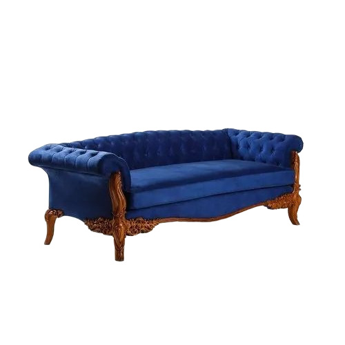 Wooden Turkish Velvet Upholstery 3 Seater Sofa 
