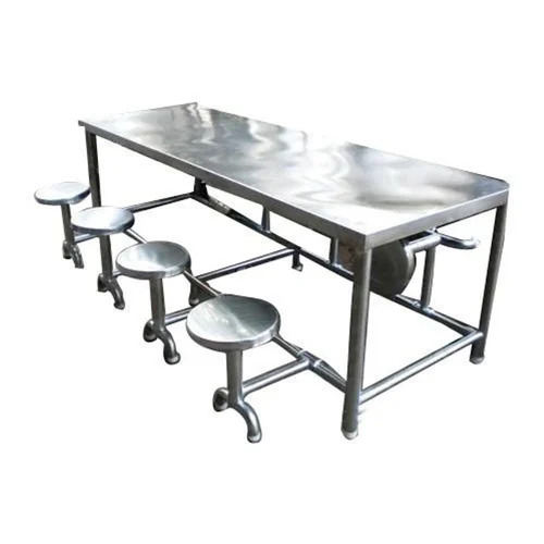 Stainless Steel Silver 8 Seater Dining Table