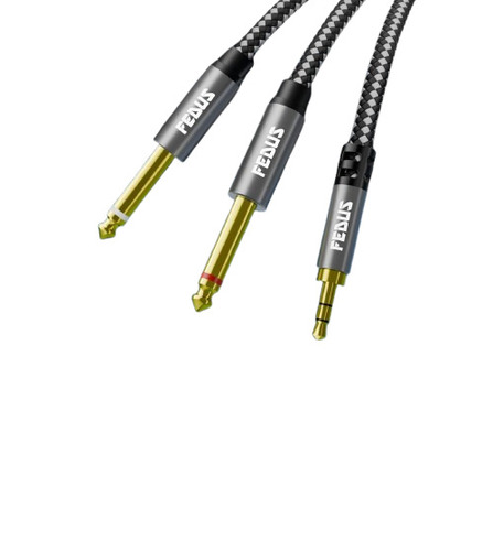 Fedus 3 Meter Copper 3.5Mm 1/8" Trs To Dual 6.35Mm 1/4" Ts Mono Stereo Y-Cable Splitter Cord - Application: For Phones