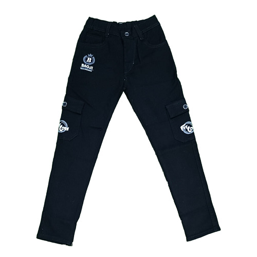 Boys Black 6 Pocket Cargo Jogger Jeans