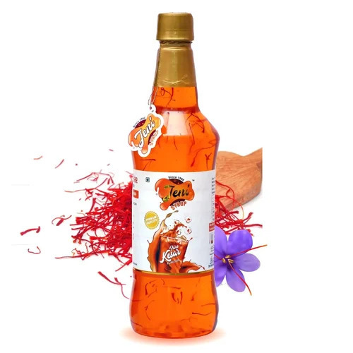 Pure Kesar Sharbat Syrup Flavour Premium Quality 750ml By Jeni Syrup