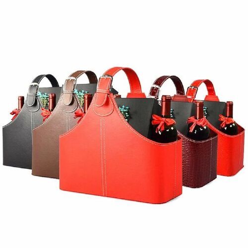 Red Gift Hamper Leather Basket
