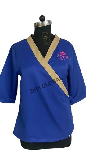 Cotton Royal Blue Spa Uniform