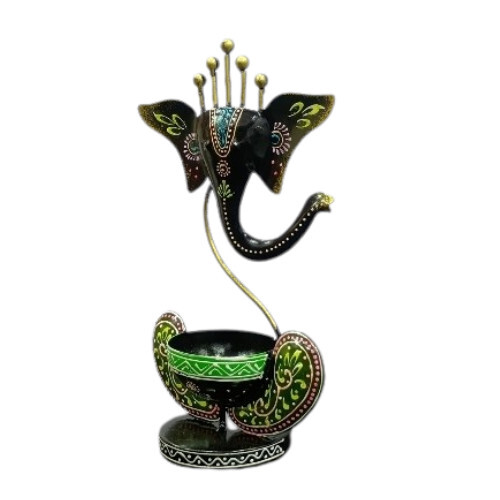 Metal Ganesh T-Light Candle Holder - Feature: Washable