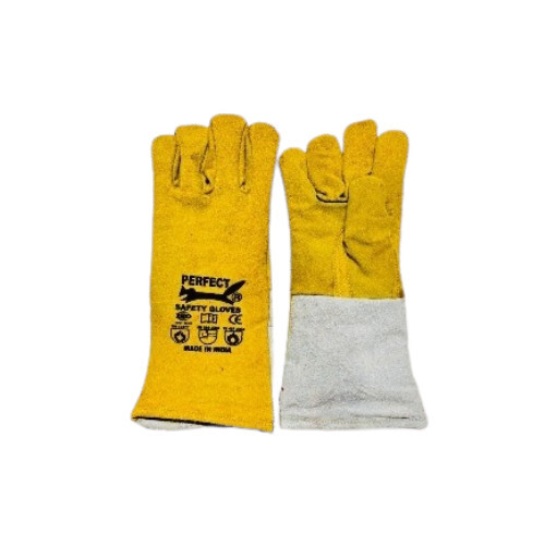 Leather Hand Gloves - Color: Yellow
