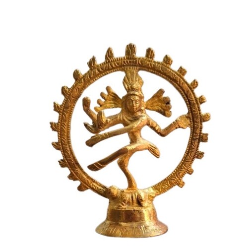 Natraj Brass Statue - Color: Golden