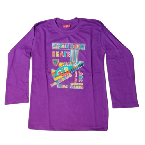 Round Neck Printed T Shirt - Cotton, Various Sizes, Full Sleeves, Regular Fit | Quick Dry, Comfortable Fit, Elegant Design
