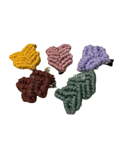 Macrame Heart Hair Clip
