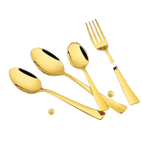 Stainless Steel Cutlery Set - Color: Gold / Rose Gold