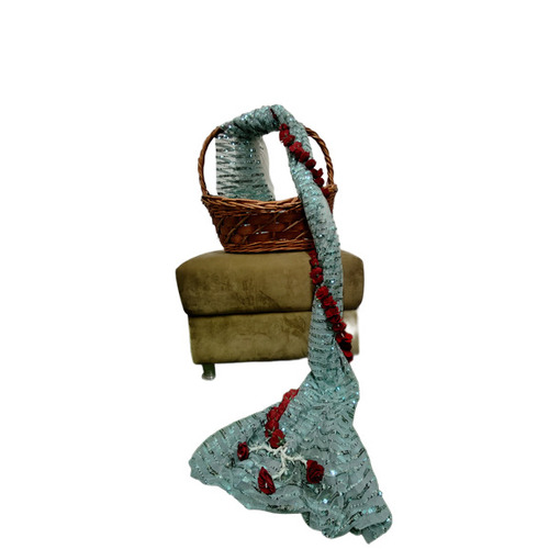Sequin Embroidery Soft Net Fabric - Attributes: Washable