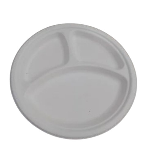 Bagasse 3 Compartment Plate