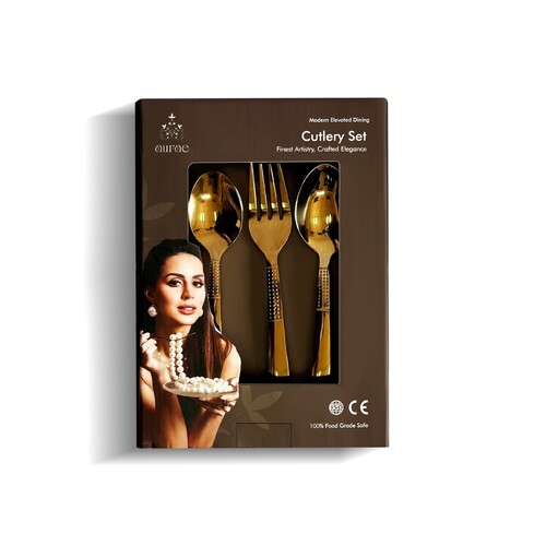 24 Pieces Cutlery Set - Color: Gold / Rose Gold