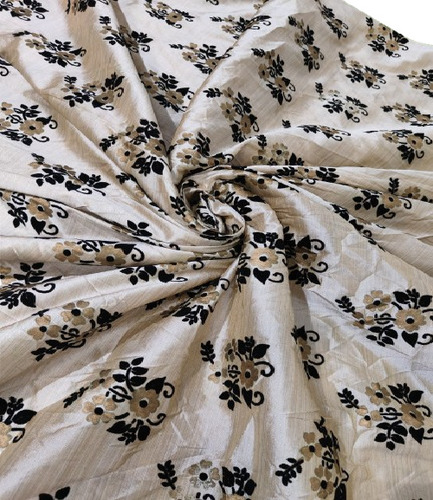 Velvet Flocking With Foil On Silk Fabric - Color: Different Colors Available