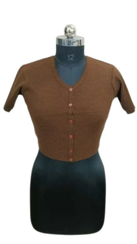 Women Brown Woolen Blouse