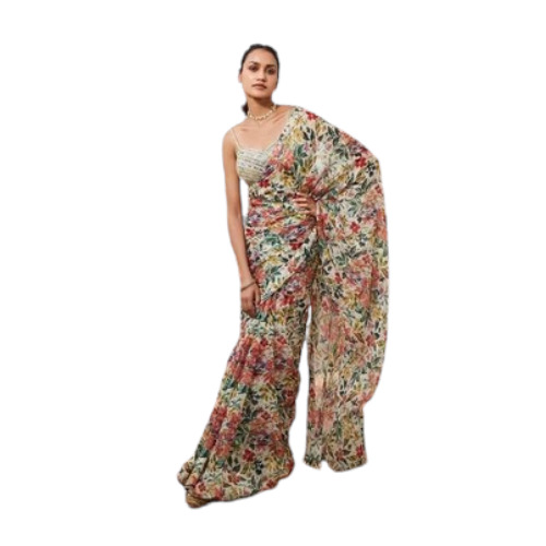 Floral Printed Cotton Saree