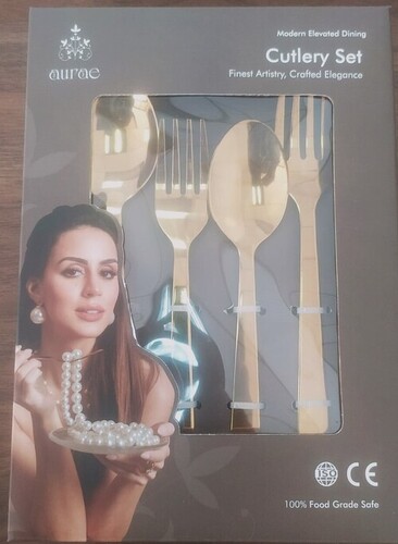 Stainless steel cutlery set gold