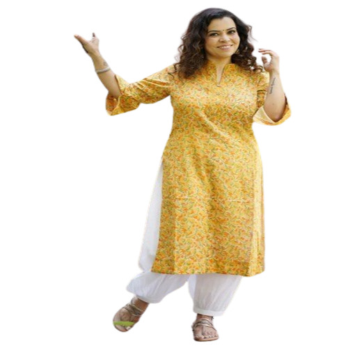Yellow Print Kurtis - Bust Size: Na