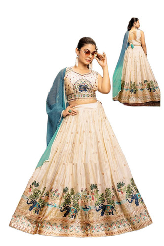 Designer Printed Lengha Choli