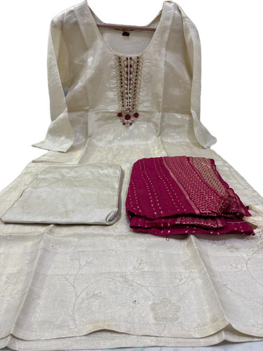 Jacquard Silk Kurti Pant Dupatta Set