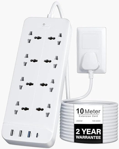 Fedus Surge Protector 8 Sockets With Usb A&c 10m Cable