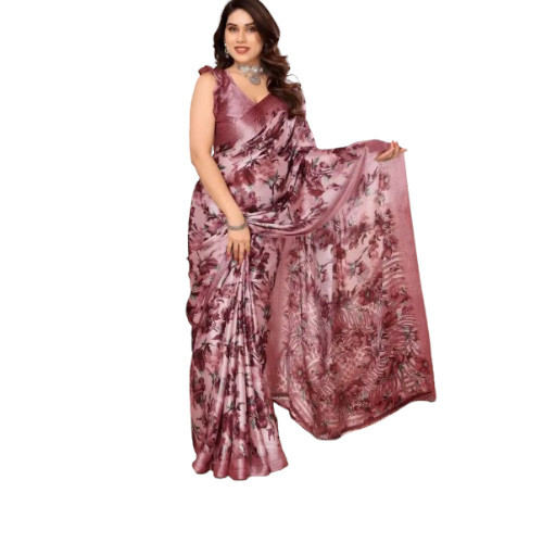 Floral Printed Chiffon Saree