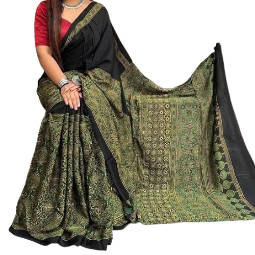 Ladies Ajrakh Silk Saree 