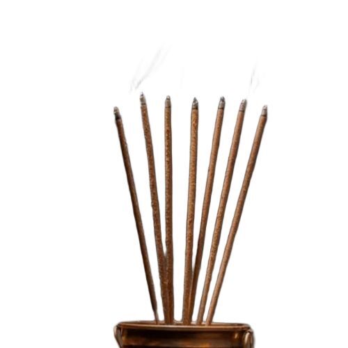 Pooja Incense Stick - Bamboo Material, Brown Color | Eco-friendly, Hand Rolled, Aromatic, Includes Incense Holder