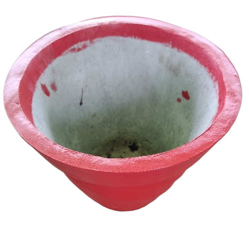 Cement Flower Pot - Round Shape Polished Finish Multi-Color | Space Saving Corner Fit Durable Root Friendly Drainage Holes