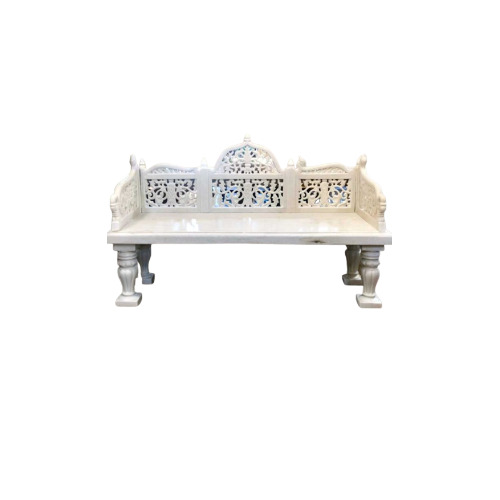 Outdoor White Marble Bench