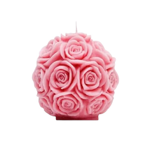 Pink Rose Ball Candle