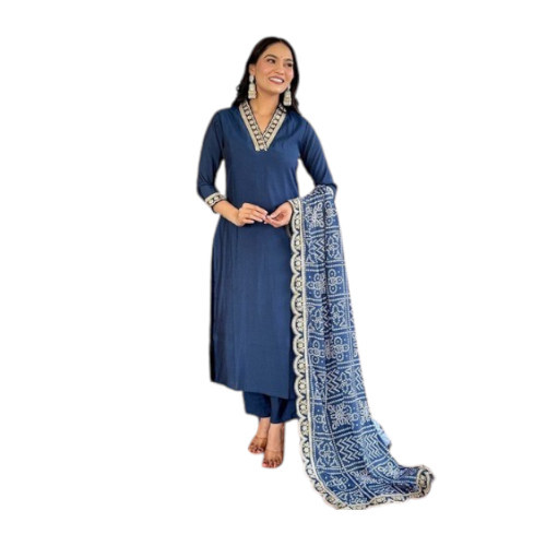 Blue Viscose Kurta Set