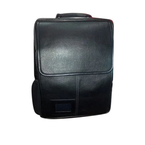 Leather Laptop Backpack - Color: Black