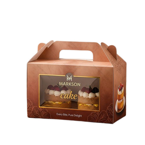 Cake Box With Handle - Coating Type: Gloss Varnish