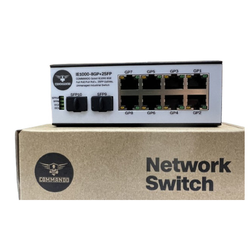 Ie1000-8Gp-2Sfp Commando Scout Ie1000 8X1Gbe Full Poe+ 2X1G Sfp Uplinks Unmanaged Industrial Switch - Dimension (L*W*H): 17L*15W*6H Inch (In)