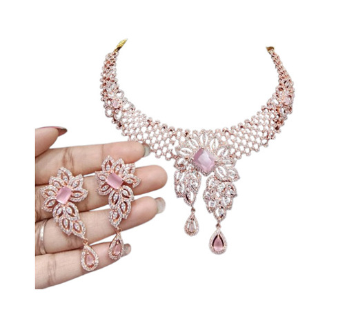 Ladies American Diamond Necklace Set
