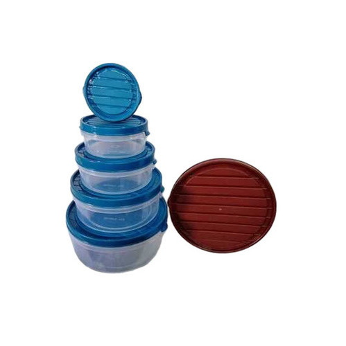 Multi Fit 5 Pcs Set - Shape: Round Flat ( Papad Dabba)