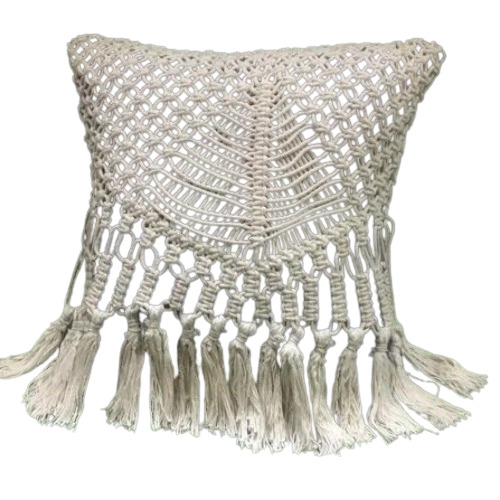 Blue Macrame Cushion Cover