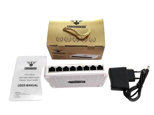 E100-8G Commando Scout E100 8X1Gbe Network Unmanaged Switch - Features: Long Working Life