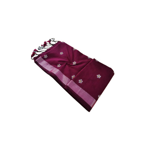 Khadi Silver Zari Border Saree