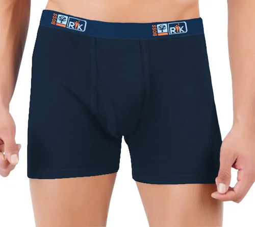 Mid Way Length Boxer Trunks Briefs - Color: Blue