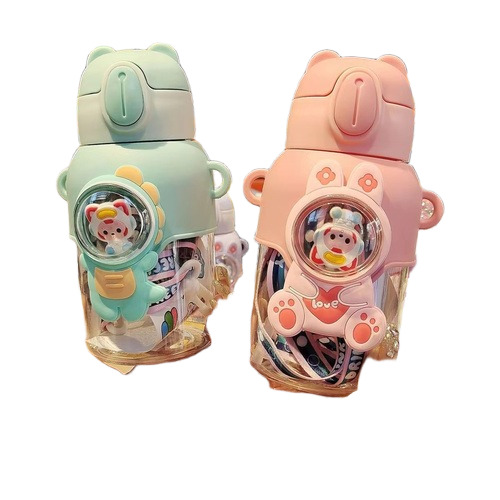 Space Capsule Cartoon Water Bottle For Kids - Color: Pink